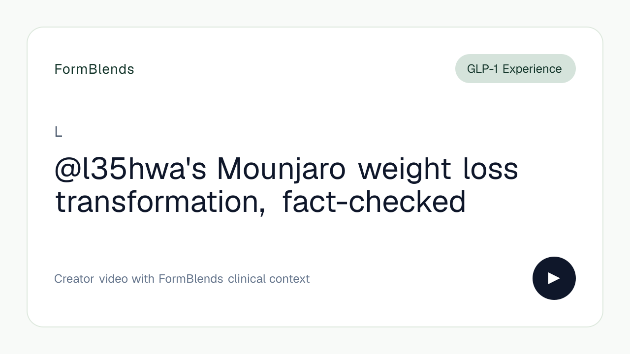 @l35hwa's Mounjaro weight loss transformation, fact-checked