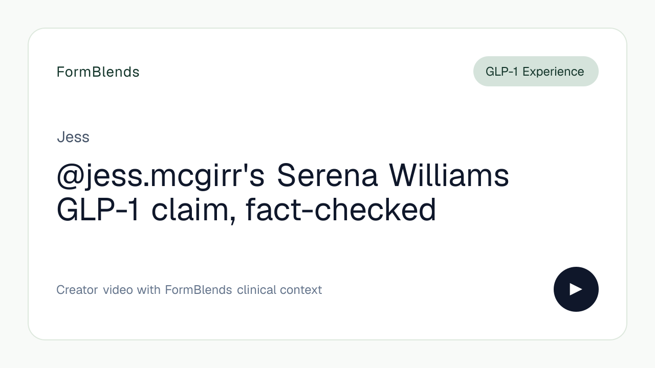 @jess.mcgirr's Serena Williams GLP-1 claim, fact-checked