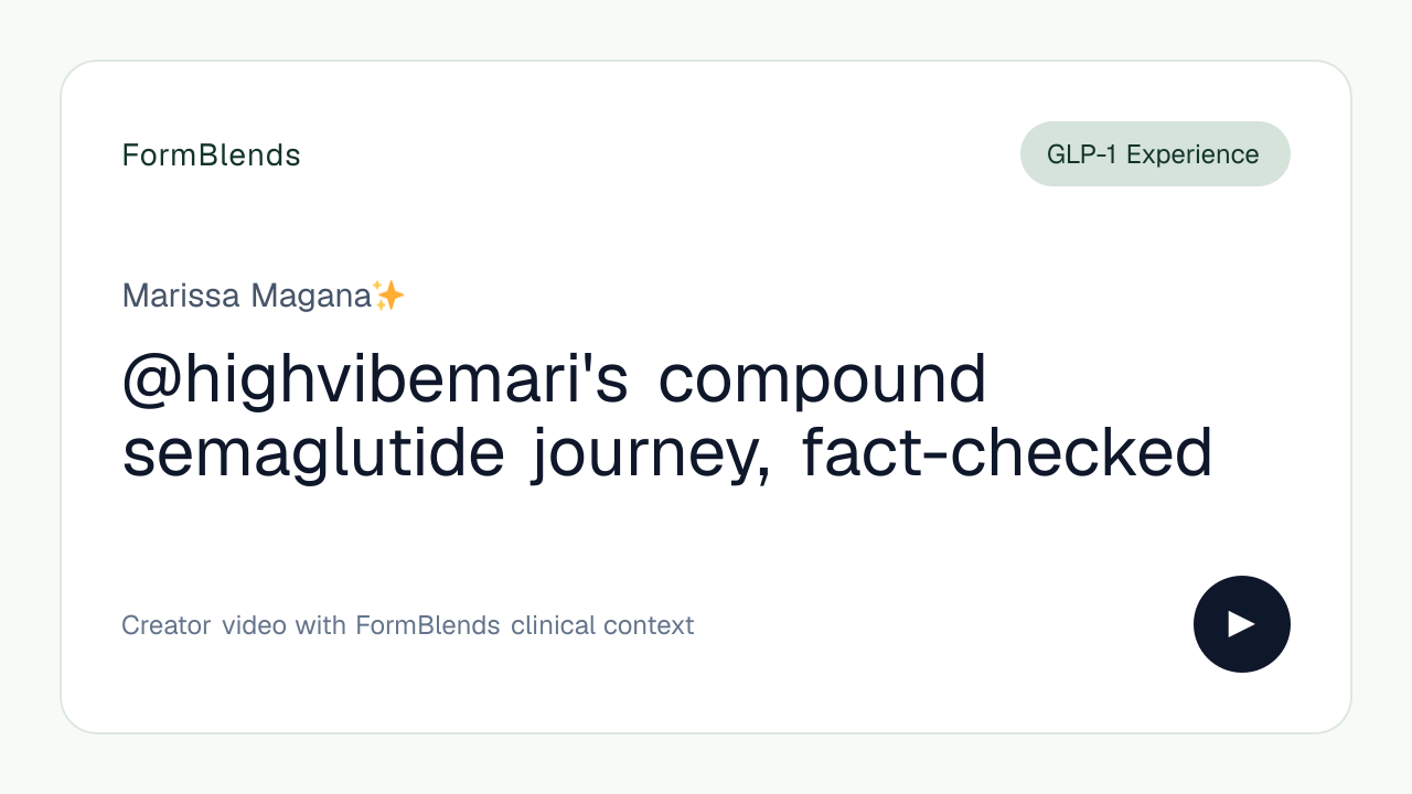 @highvibemari's compound semaglutide journey, fact-checked