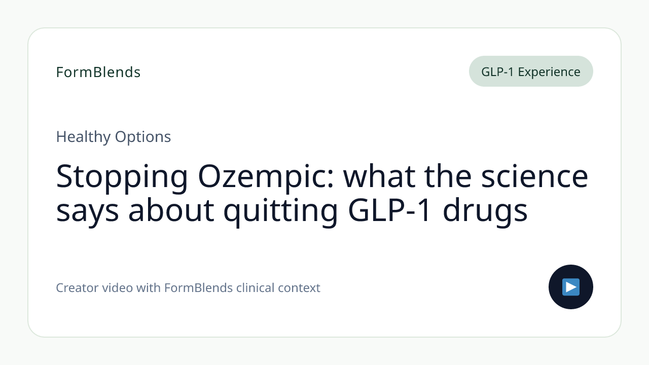 Stopping Ozempic: what the science says about quitting GLP-1 drugs
