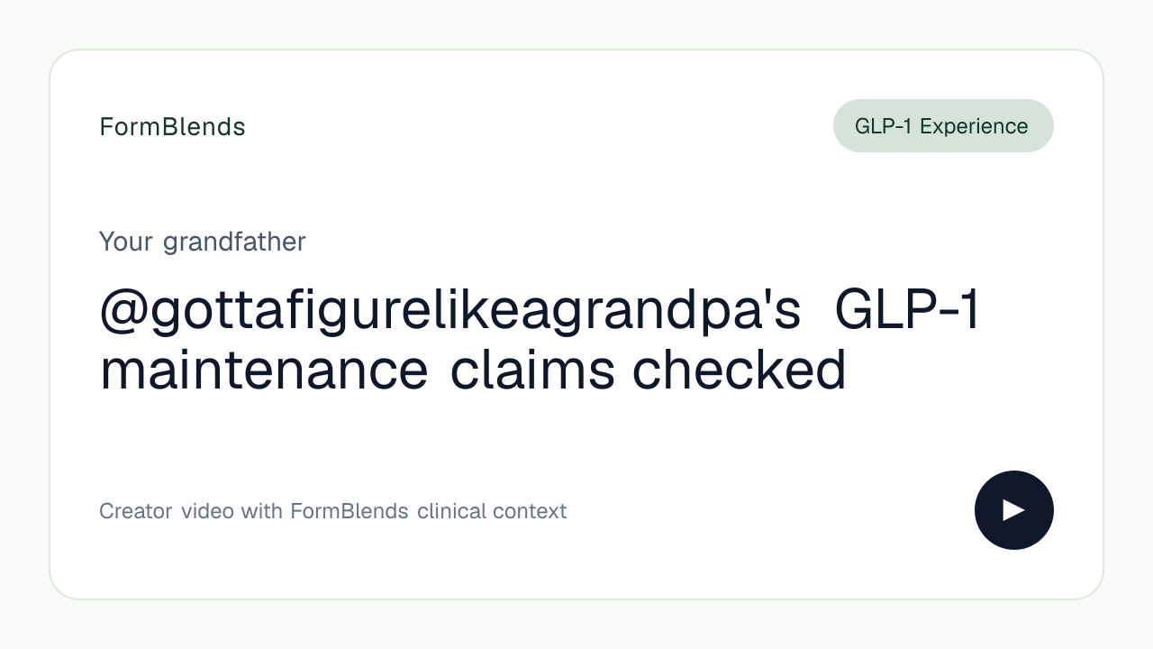 @gottafigurelikeagrandpa's GLP-1 maintenance claims checked