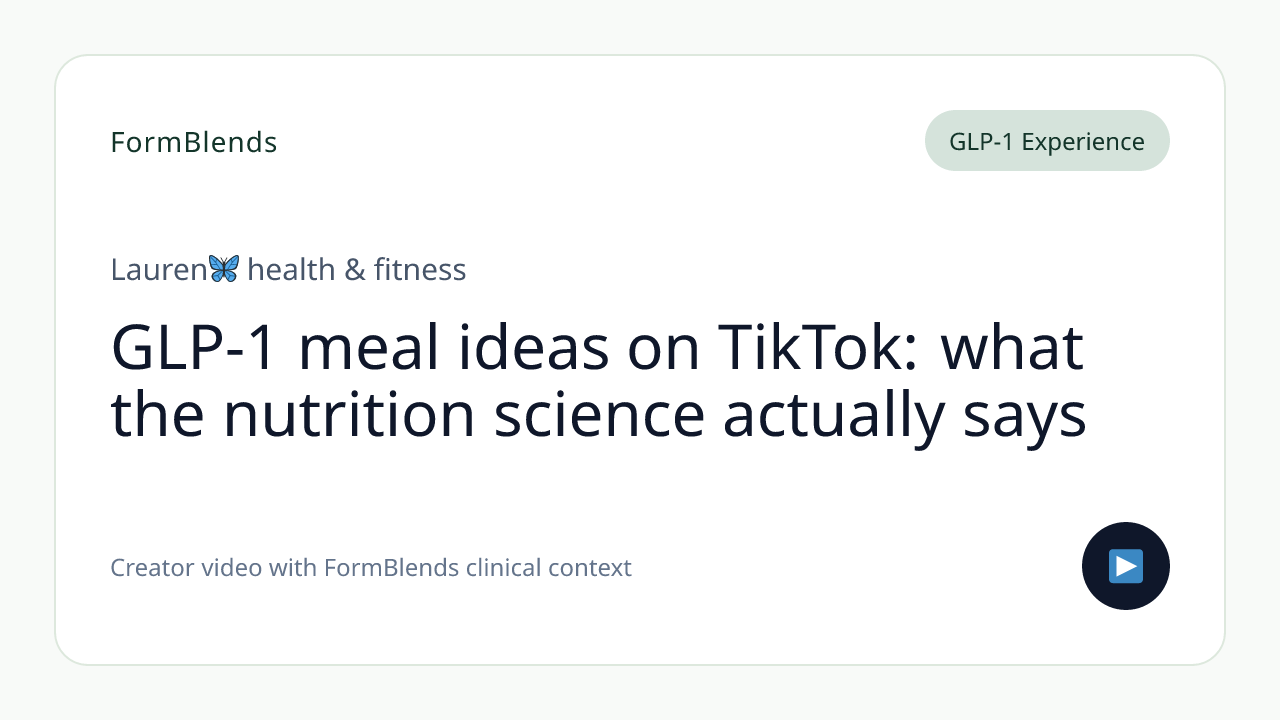 GLP-1 meal ideas on TikTok: what the nutrition science actually says