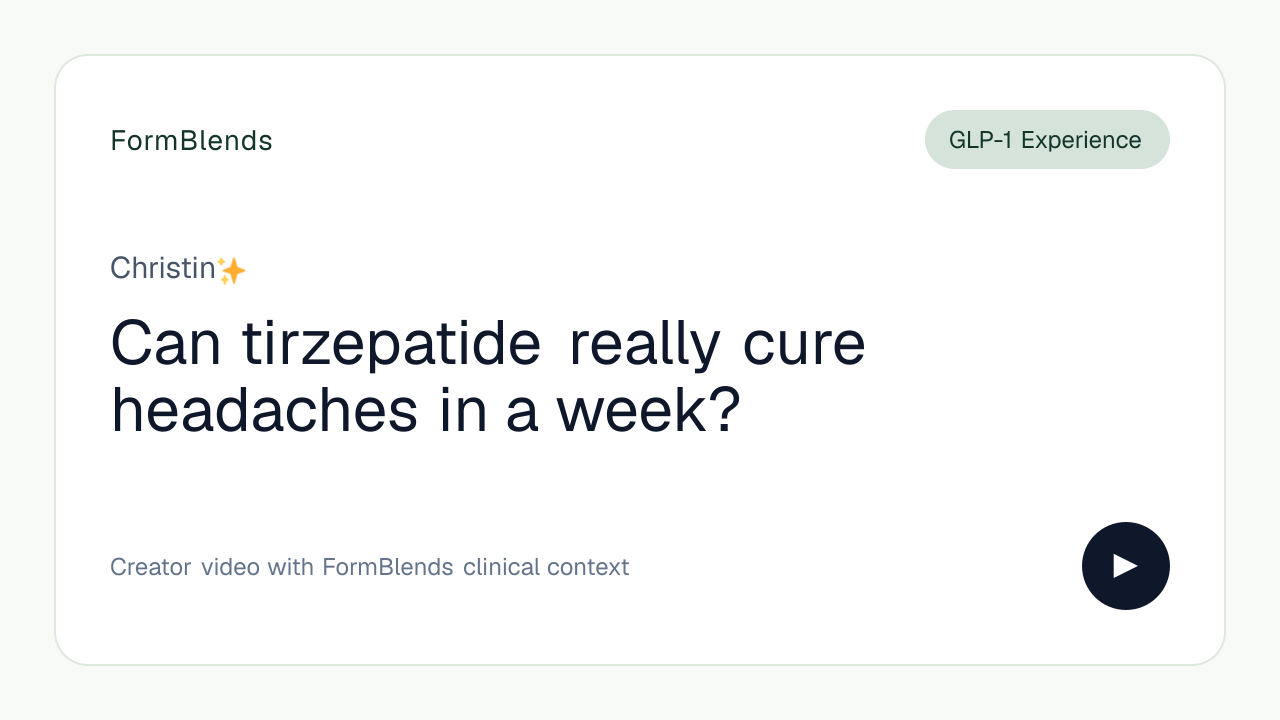 Can tirzepatide really cure headaches in a week?