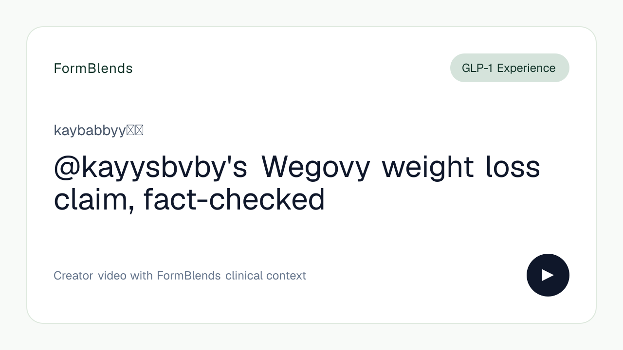 @kayysbvby's Wegovy weight loss claim, fact-checked