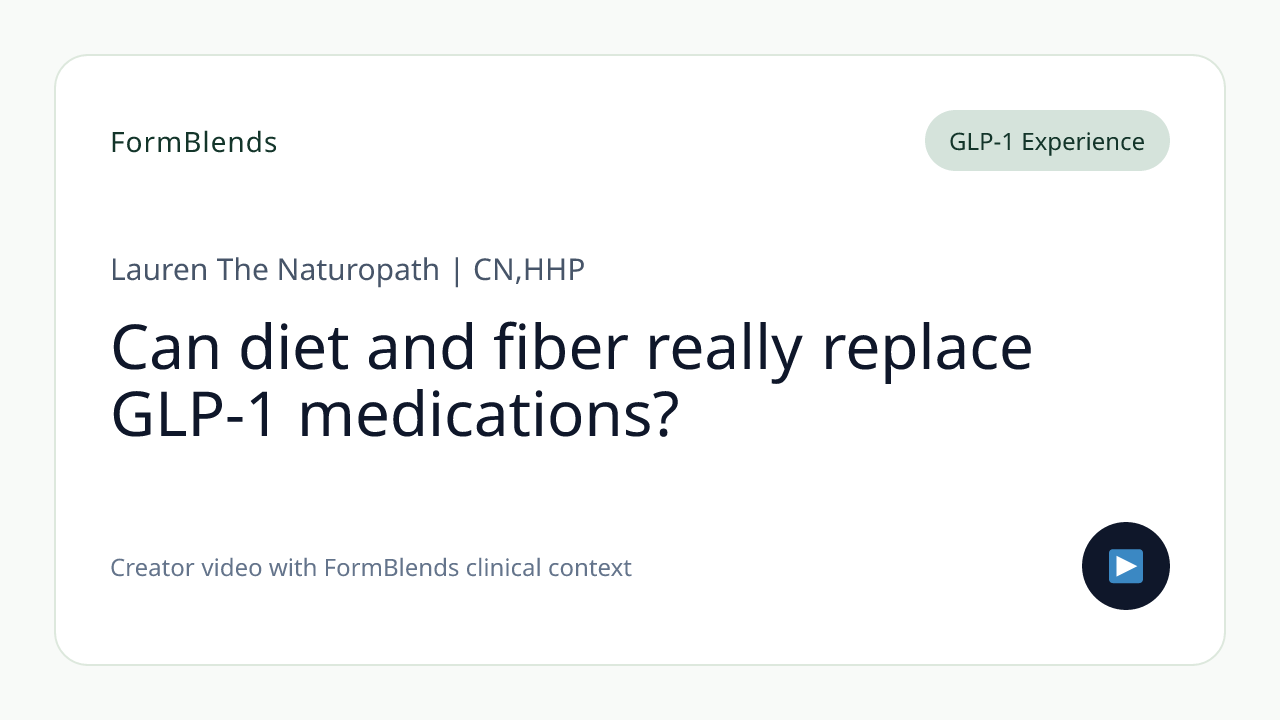 Can diet and fiber really replace GLP-1 medications?