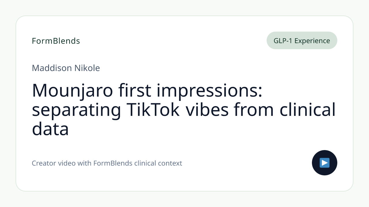 Mounjaro first impressions: separating TikTok vibes from clinical data