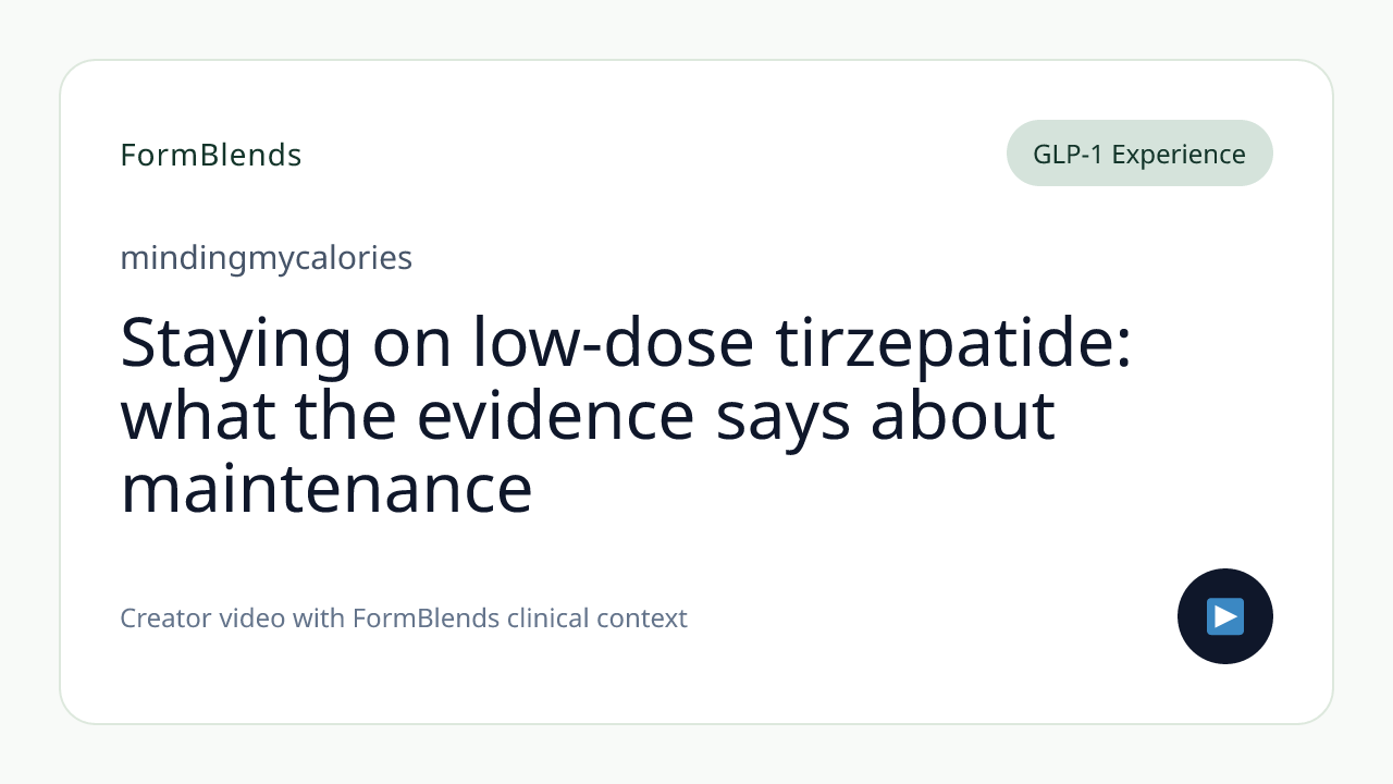 Staying on low-dose tirzepatide: what the evidence says about maintenance
