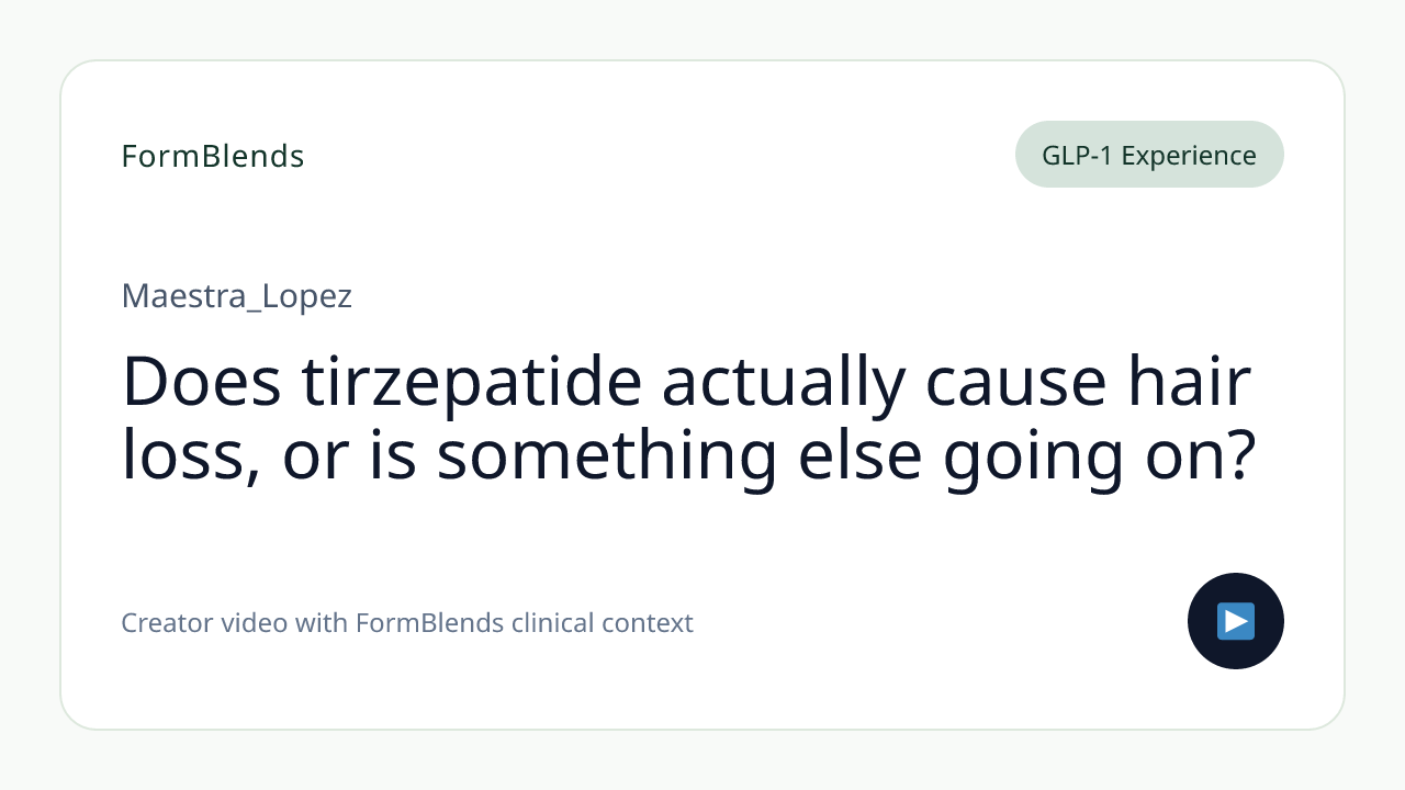 Does tirzepatide actually cause hair loss, or is something else going on?