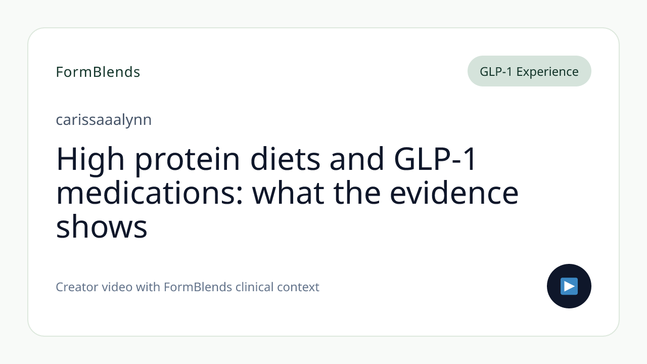 High protein diets and GLP-1 medications: what the evidence shows