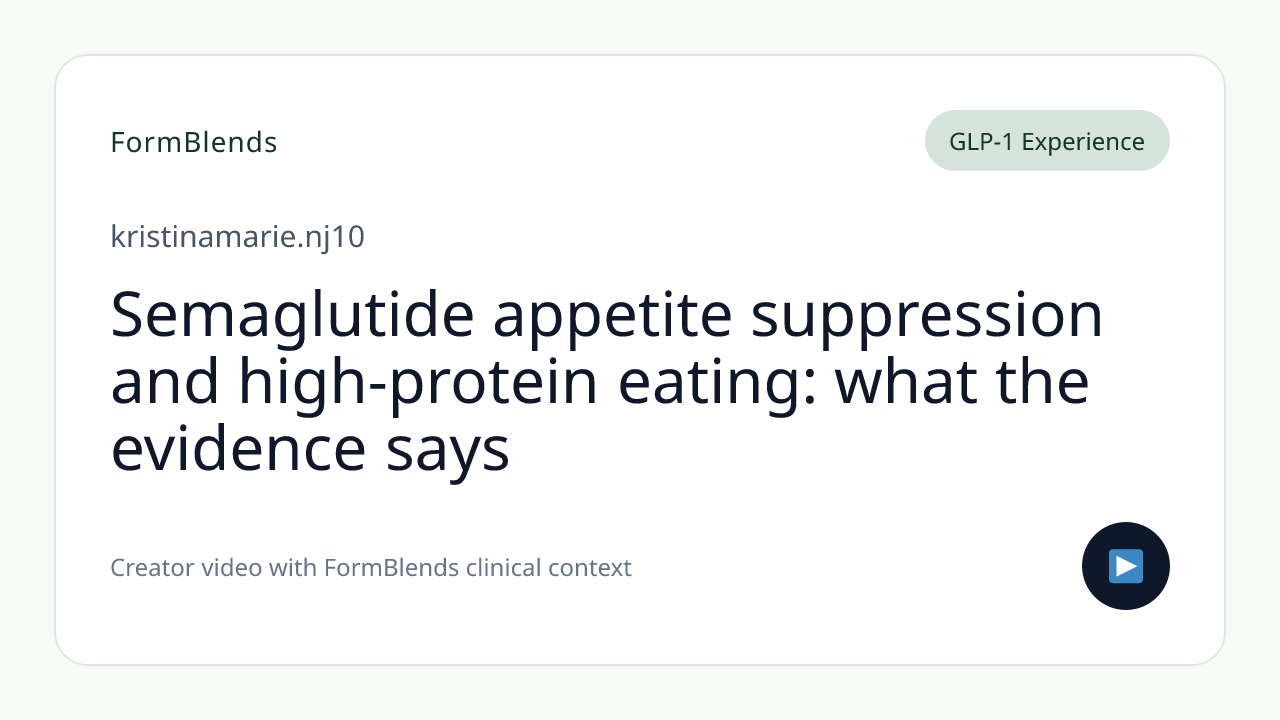 Semaglutide appetite suppression and high-protein eating: what the evidence says
