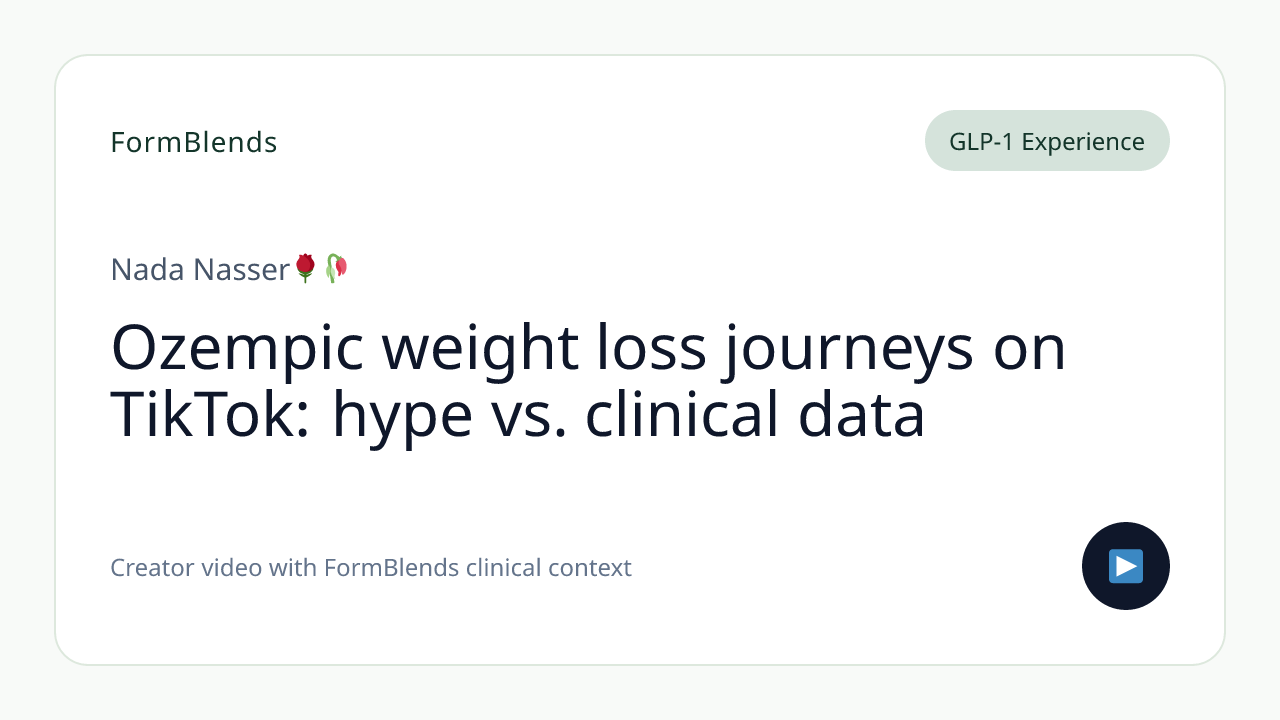 Ozempic weight loss journeys on TikTok: hype vs. clinical data