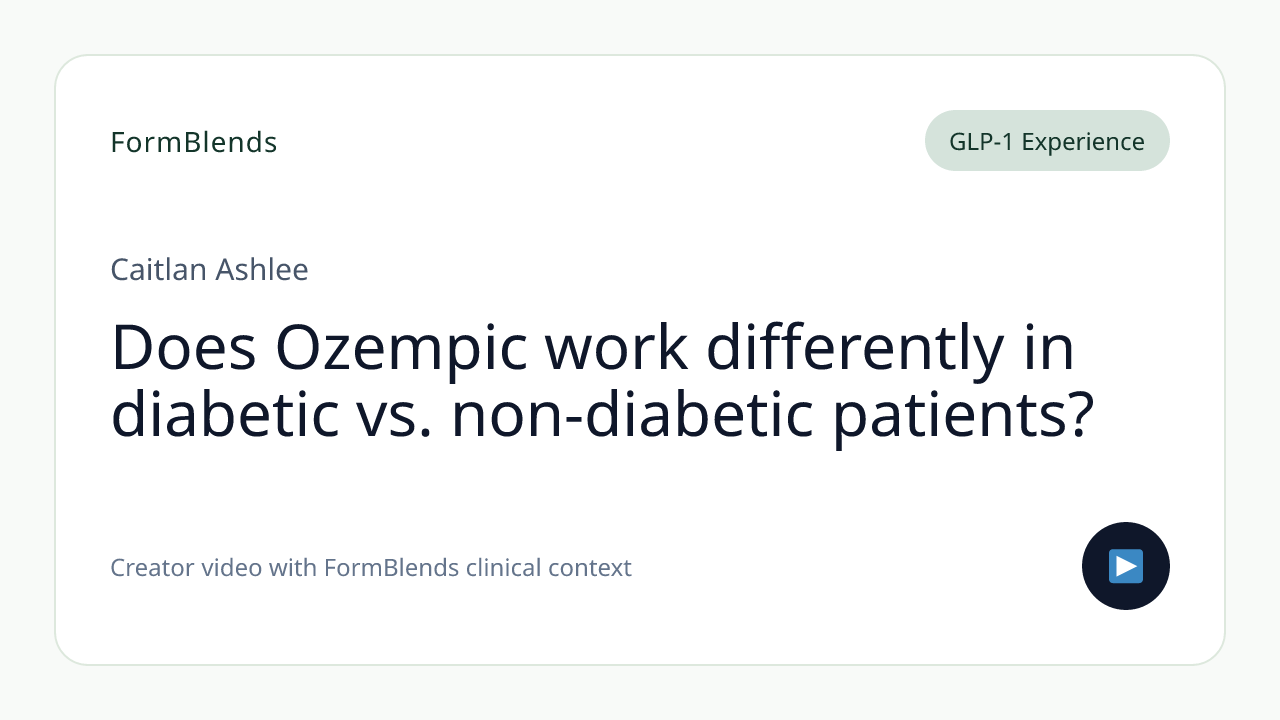 Does Ozempic work differently in diabetic vs. non-diabetic patients?
