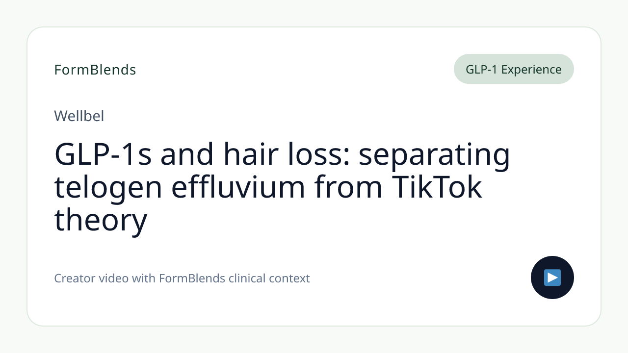 GLP-1s and hair loss: separating telogen effluvium from TikTok theory
