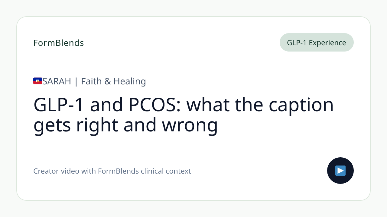 GLP-1 and PCOS: what the caption gets right and wrong
