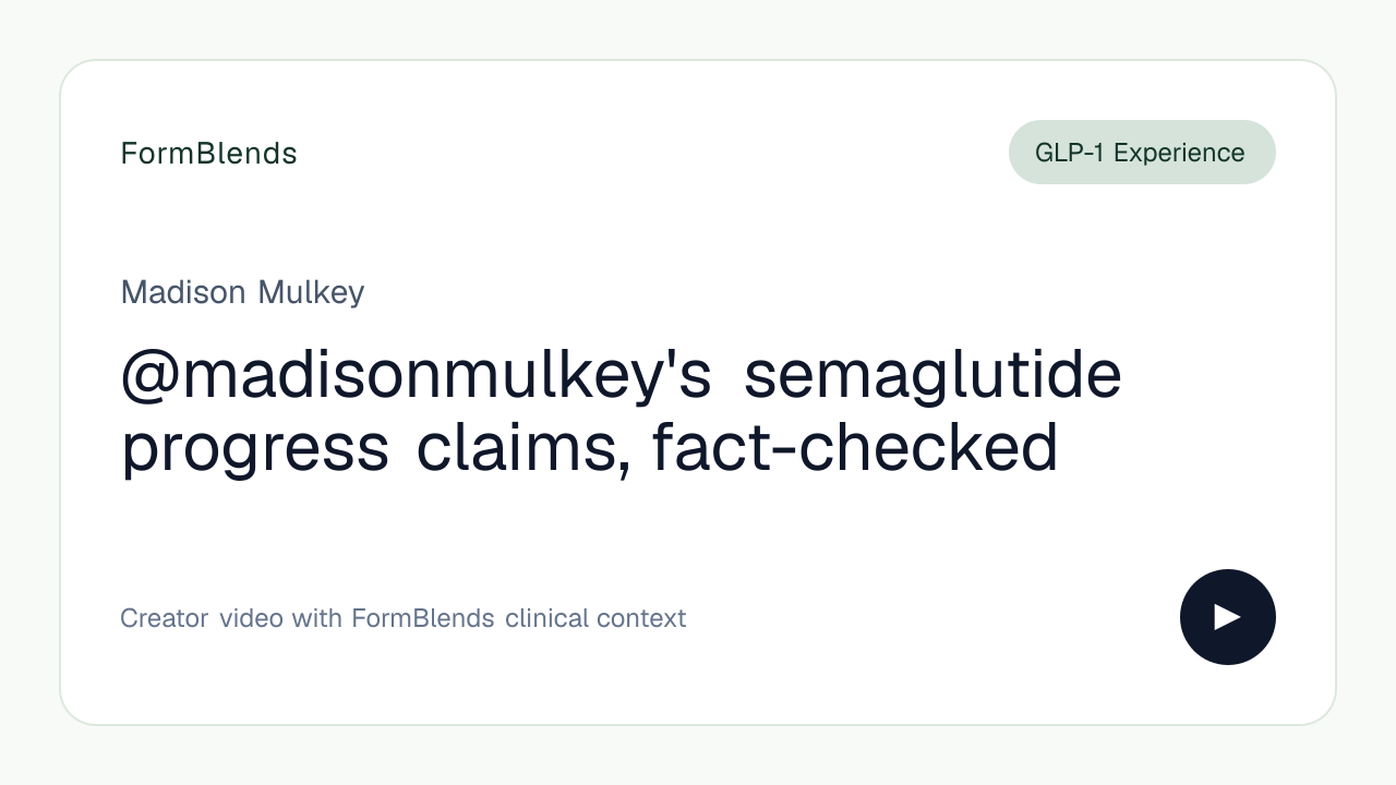@madisonmulkey's semaglutide progress claims, fact-checked
