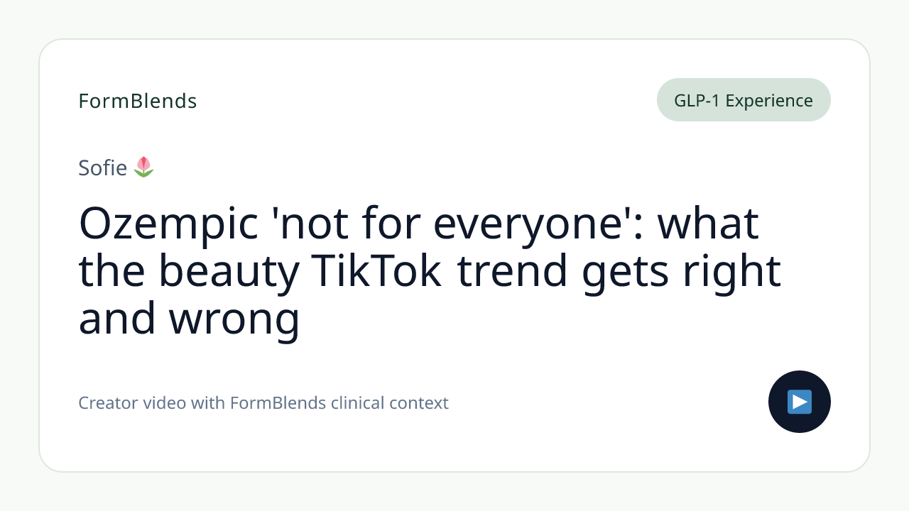 Ozempic 'not for everyone': what the beauty TikTok trend gets right and wrong