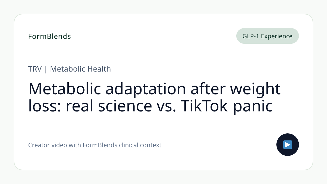 Metabolic adaptation after weight loss: real science vs. TikTok panic