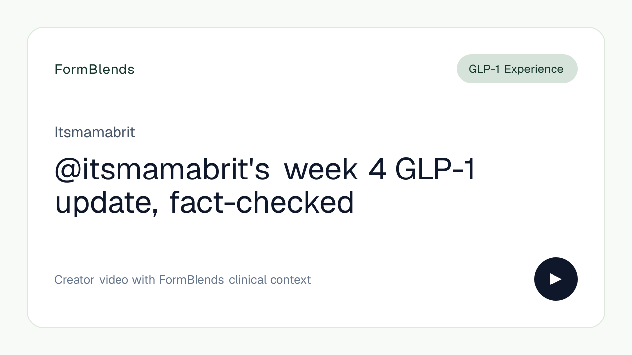 @itsmamabrit's week 4 GLP-1 update, fact-checked