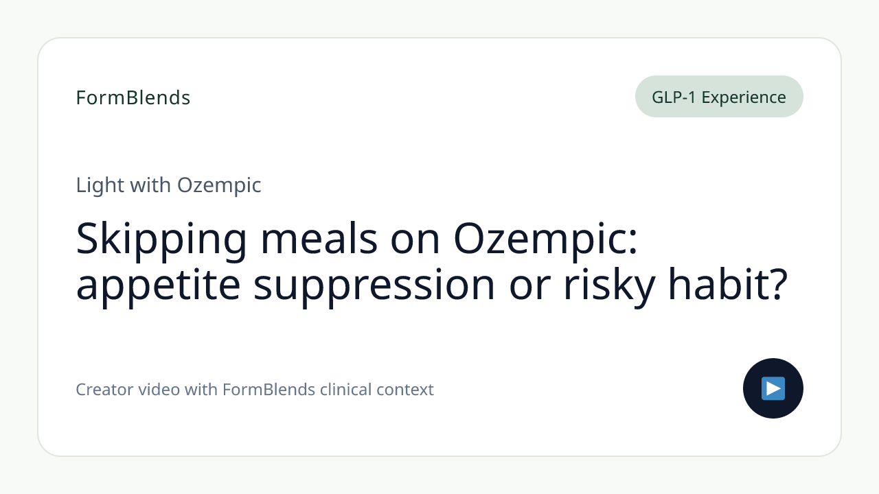 Skipping meals on Ozempic: appetite suppression or risky habit?