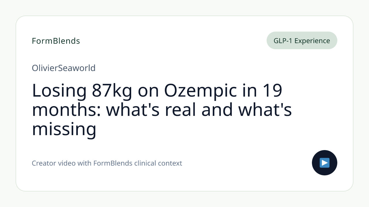 Losing 87kg on Ozempic in 19 months: what's real and what's missing