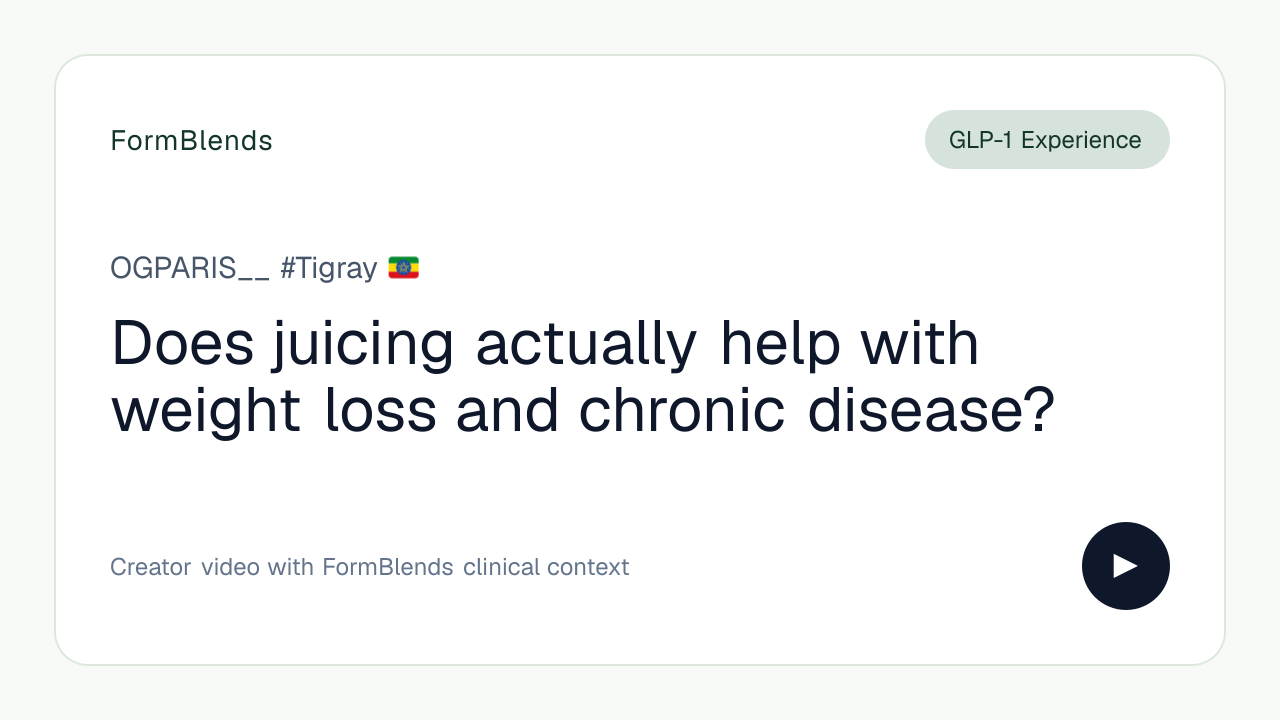Does juicing actually help with weight loss and chronic disease?