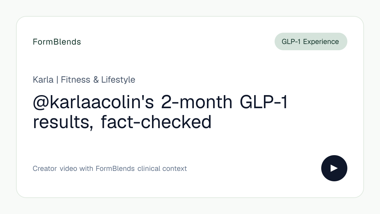 @karlaacolin's 2-month GLP-1 results, fact-checked