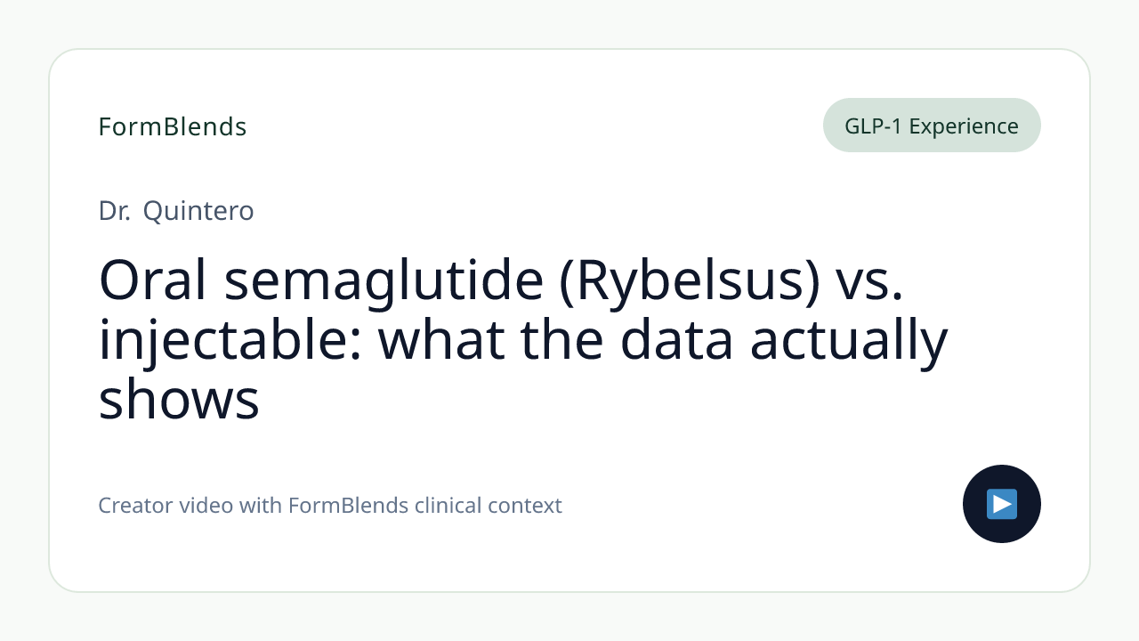 Oral semaglutide (Rybelsus) vs. injectable: what the data actually shows