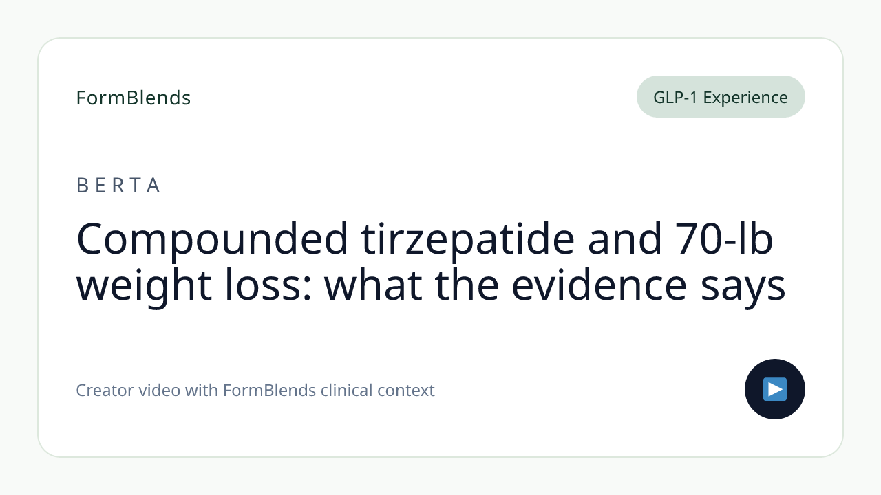Compounded tirzepatide and 70-lb weight loss: what the evidence says