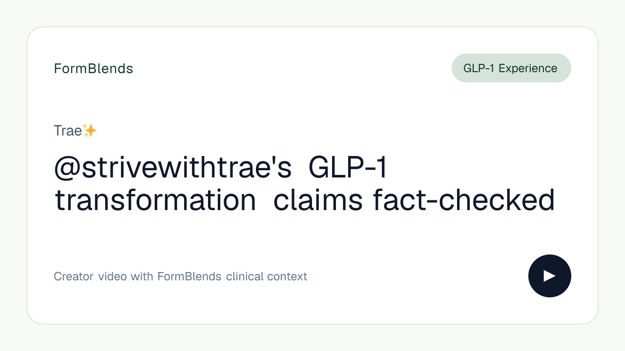 @strivewithtrae's GLP-1 transformation claims fact-checked