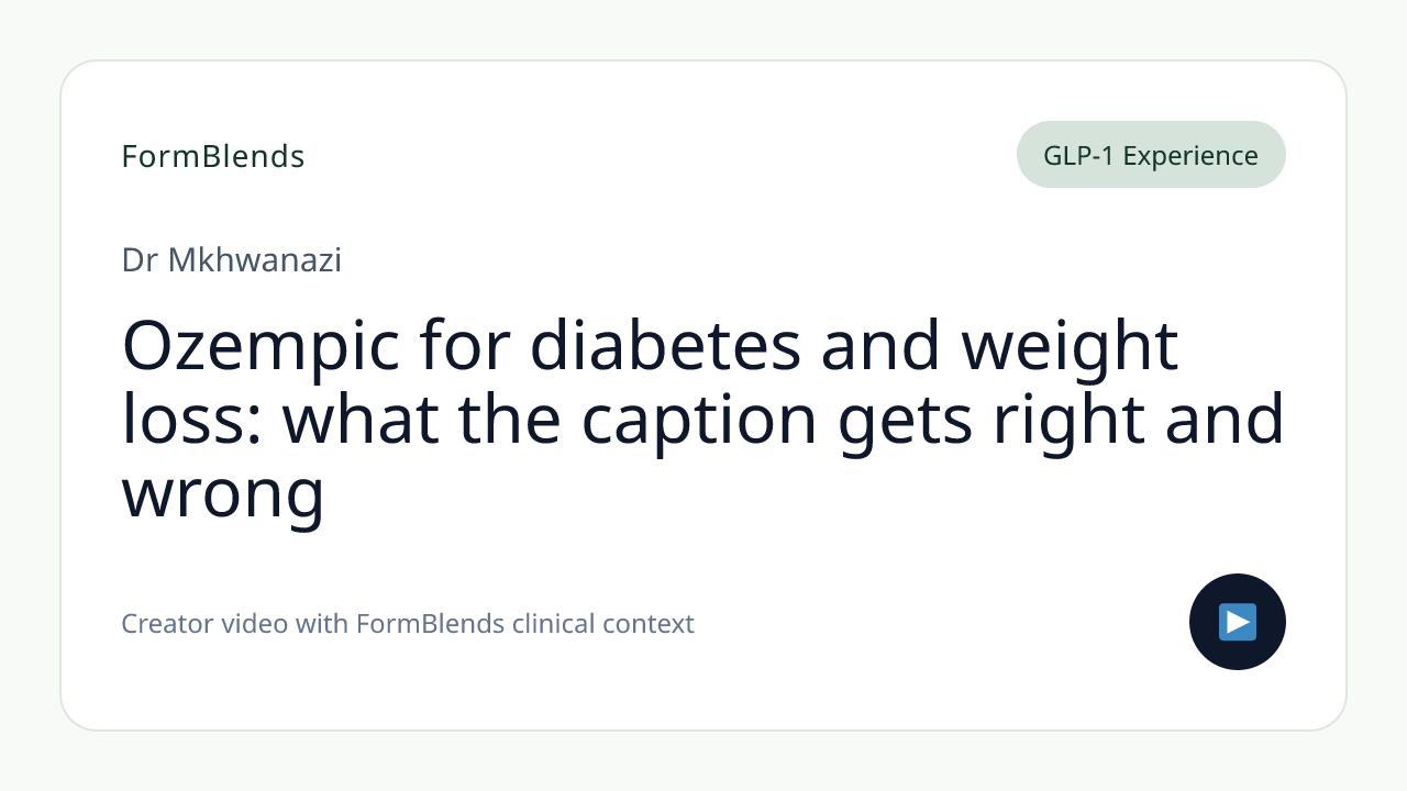 Ozempic for diabetes and weight loss: what the caption gets right and wrong