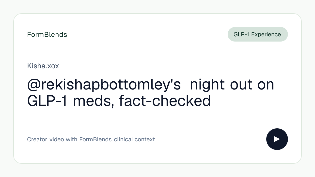 @rekishapbottomley's night out on GLP-1 meds, fact-checked