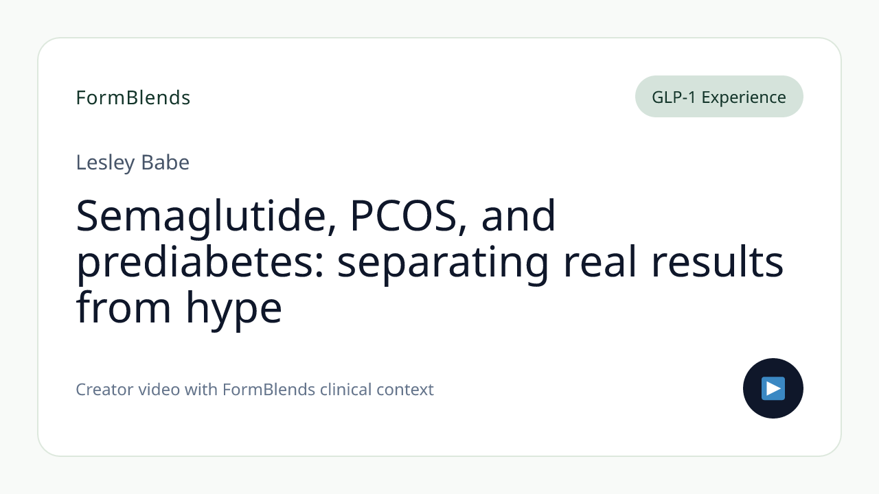 Semaglutide, PCOS, and prediabetes: separating real results from hype