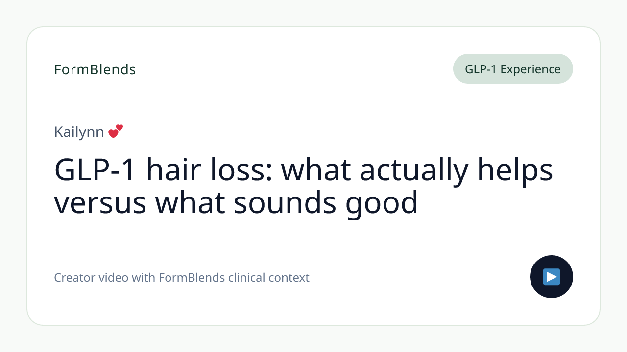 GLP-1 hair loss: what actually helps versus what sounds good