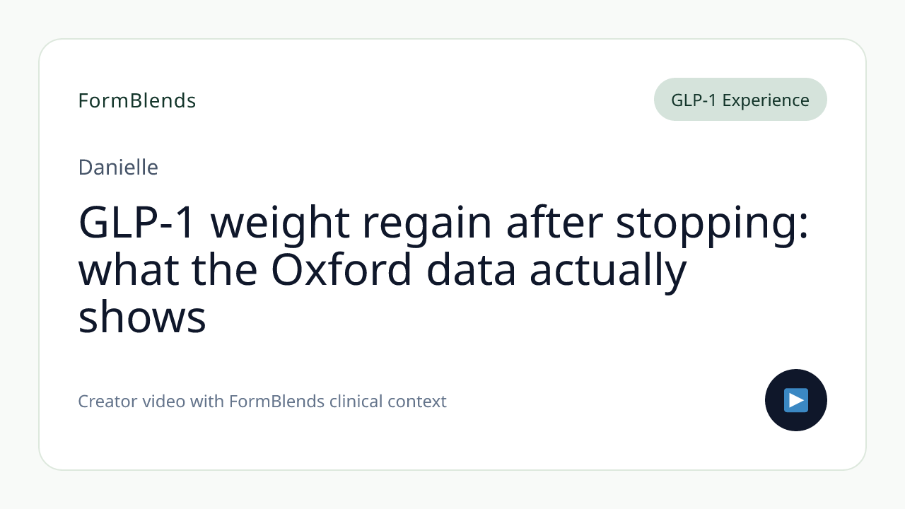 GLP-1 weight regain after stopping: what the Oxford data actually shows