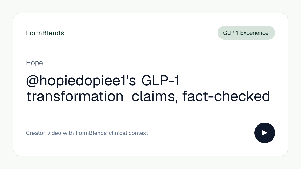 @hopiedopiee1's GLP-1 transformation claims, fact-checked