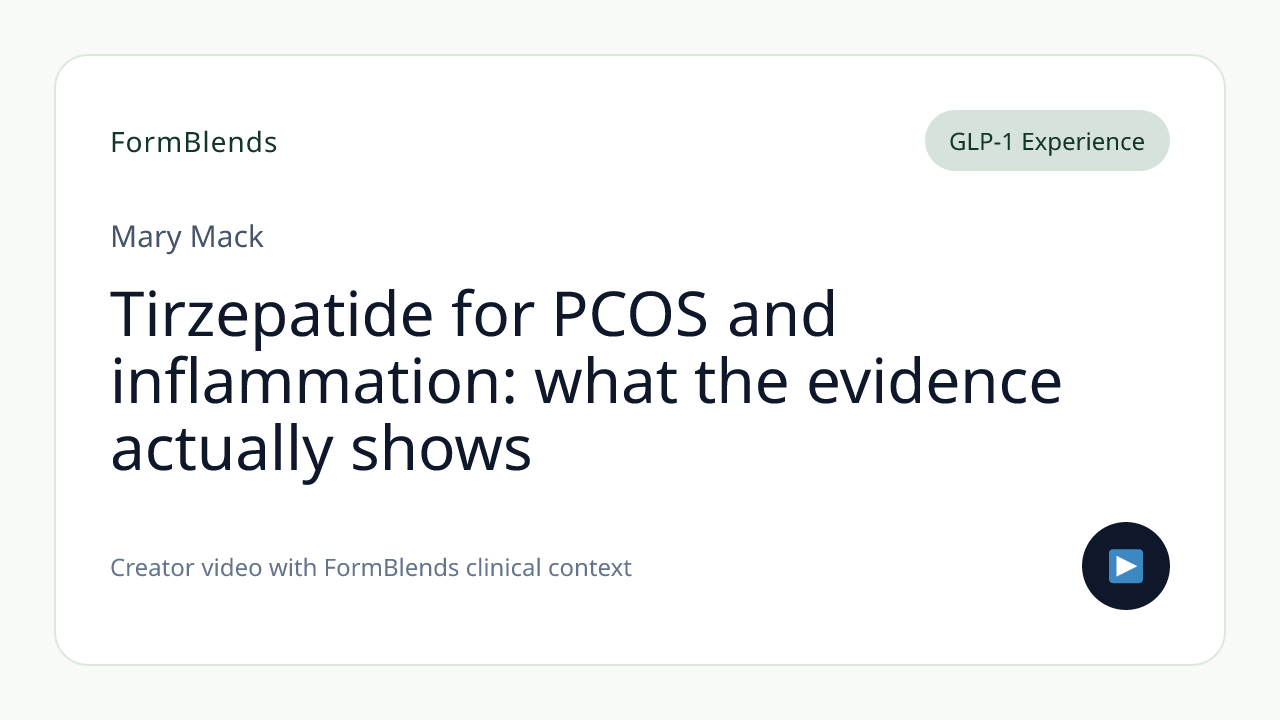 Tirzepatide for PCOS and inflammation: what the evidence actually shows