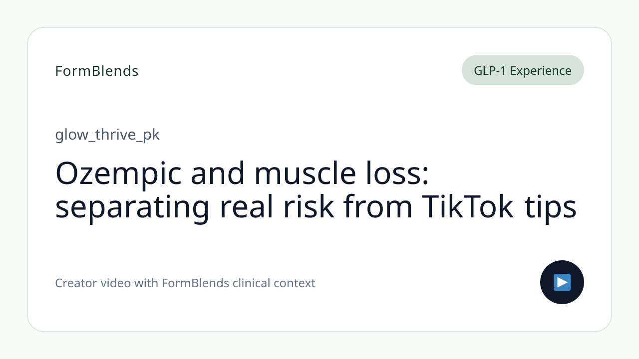 Ozempic and muscle loss: separating real risk from TikTok tips