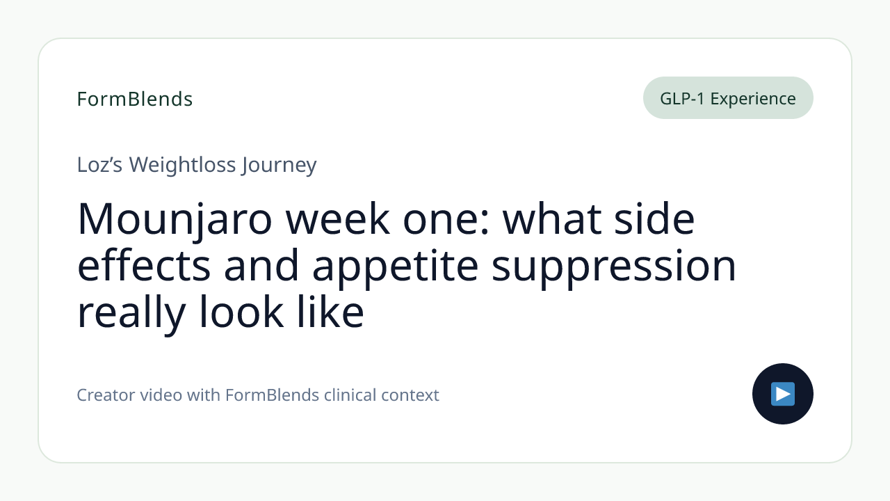 Mounjaro week one: what side effects and appetite suppression really look like