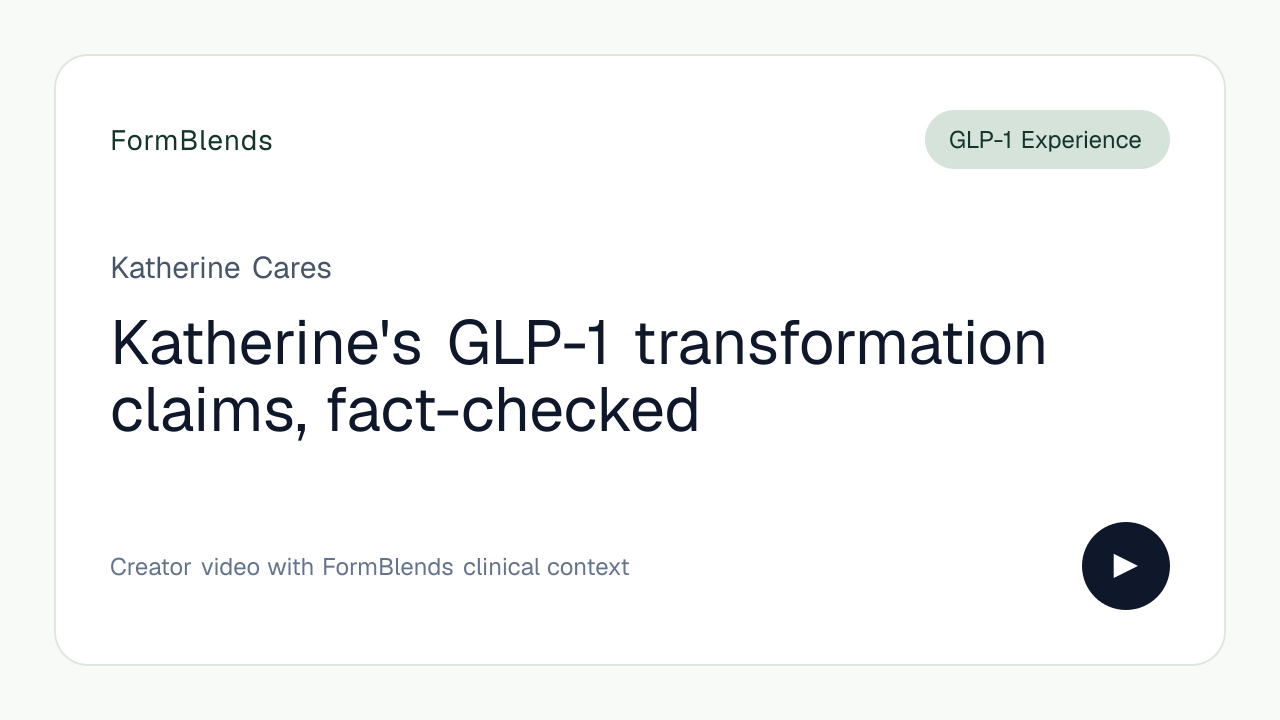 Katherine's GLP-1 transformation claims, fact-checked