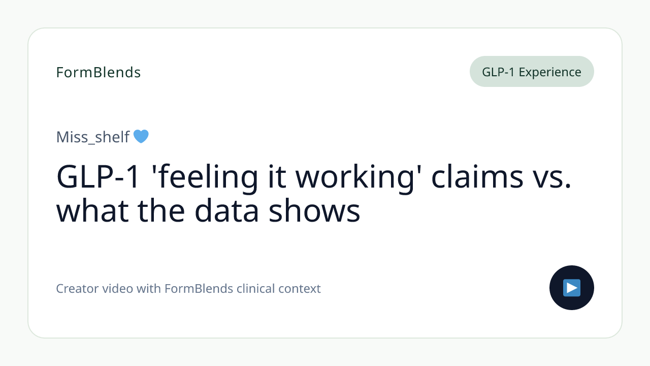 GLP-1 'feeling it working' claims vs. what the data shows