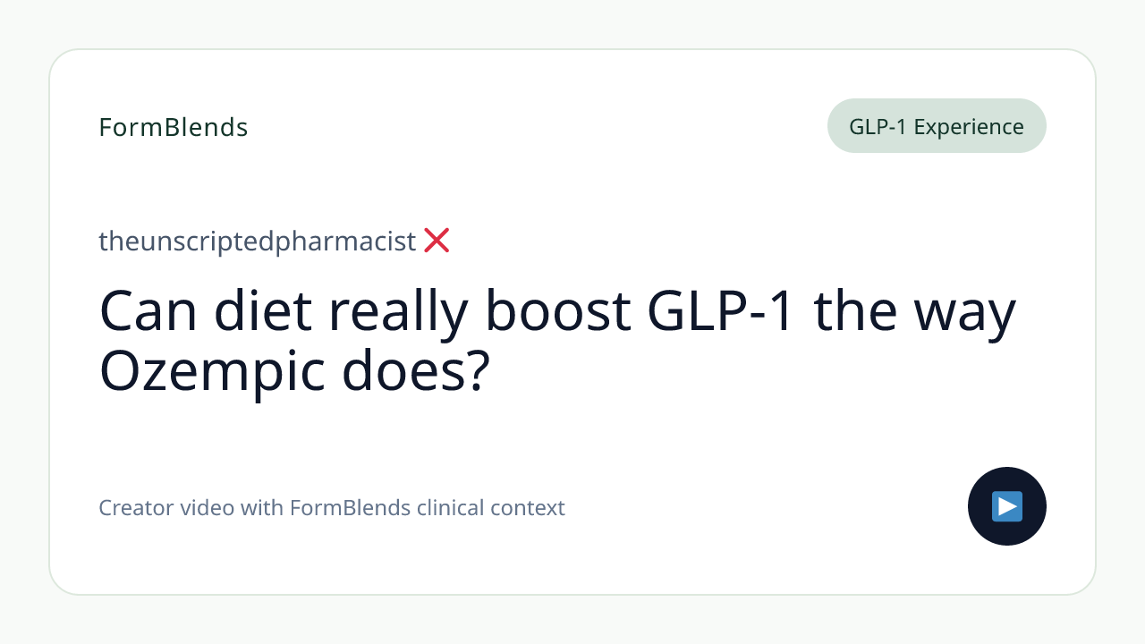 Can diet really boost GLP-1 the way Ozempic does?