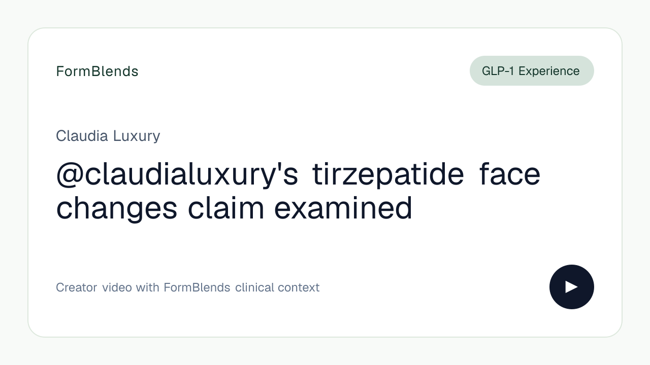 @claudialuxury's tirzepatide face changes claim examined