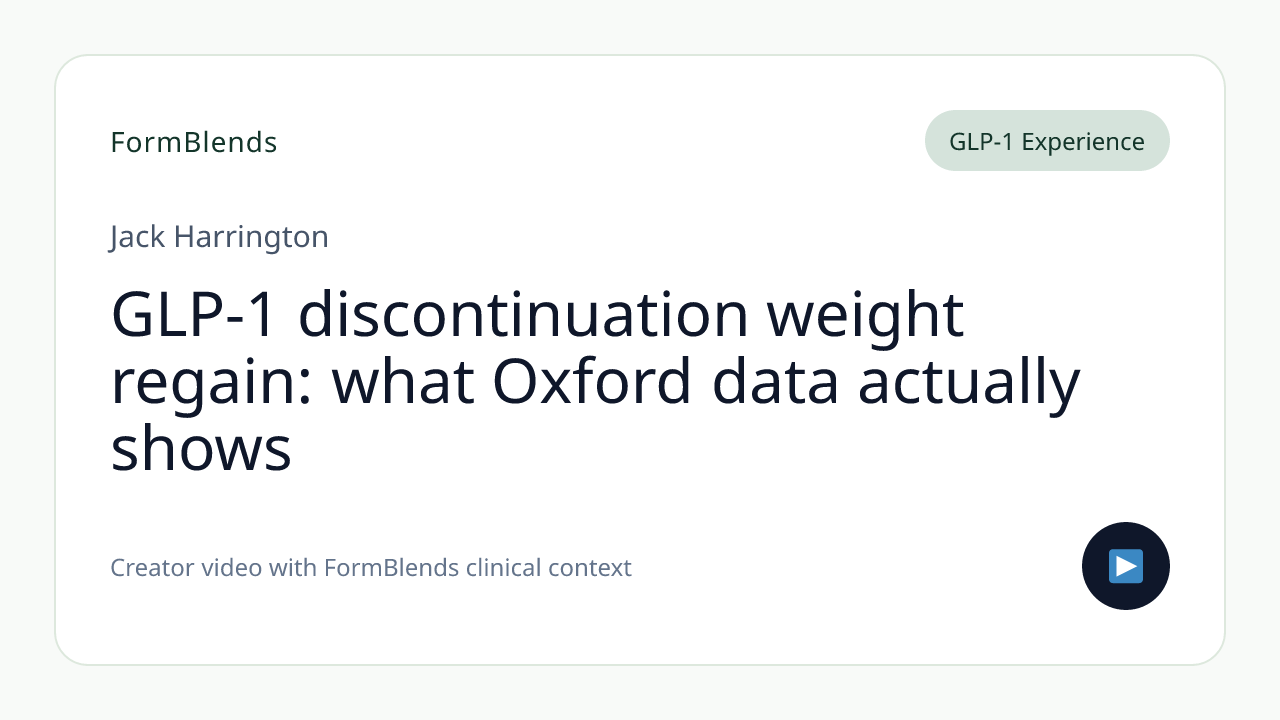 GLP-1 discontinuation weight regain: what Oxford data actually shows