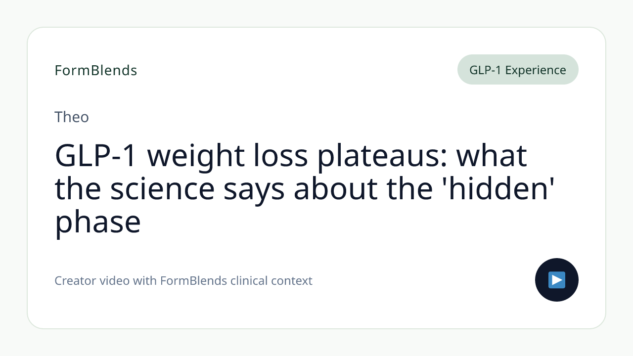 GLP-1 weight loss plateaus: what the science says about the 'hidden' phase