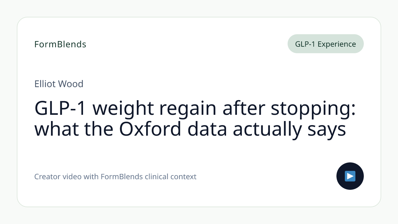 GLP-1 weight regain after stopping: what the Oxford data actually says