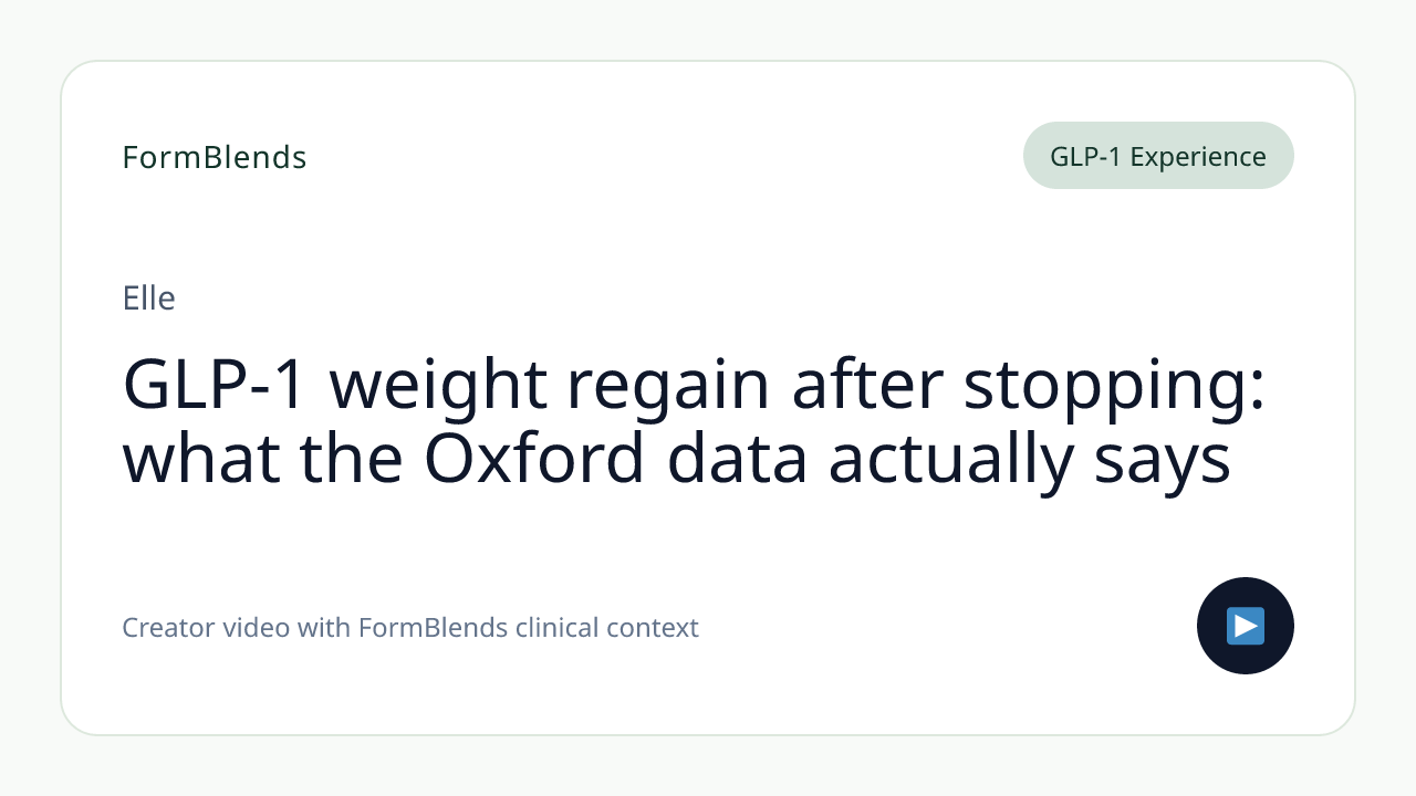 GLP-1 weight regain after stopping: what the Oxford data actually says