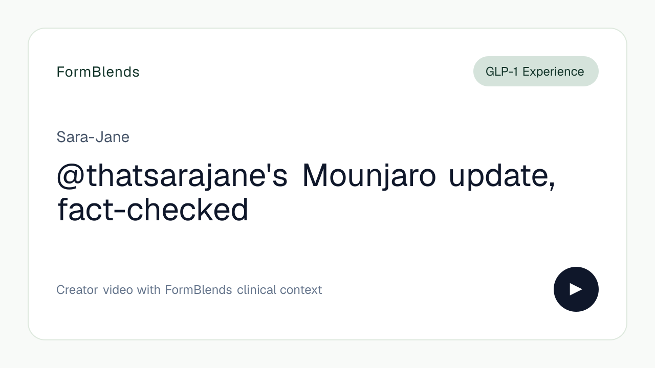 @thatsarajane's Mounjaro update, fact-checked