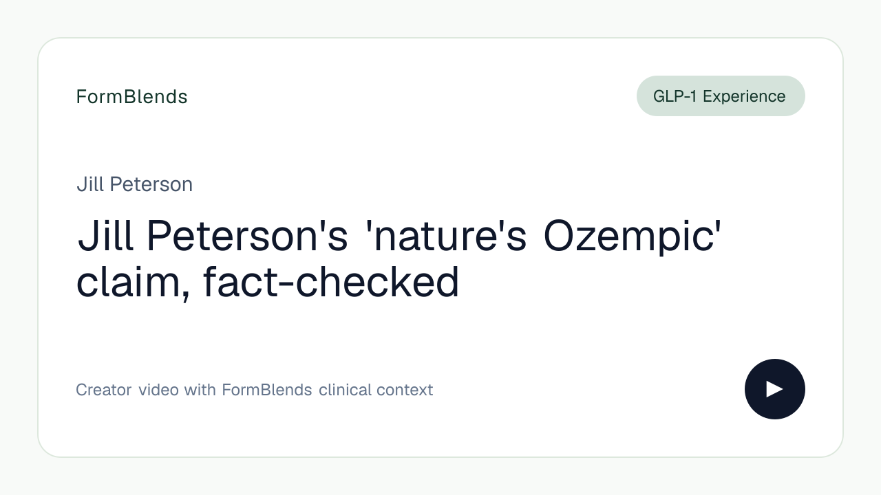 Jill Peterson's 'nature's Ozempic' claim, fact-checked