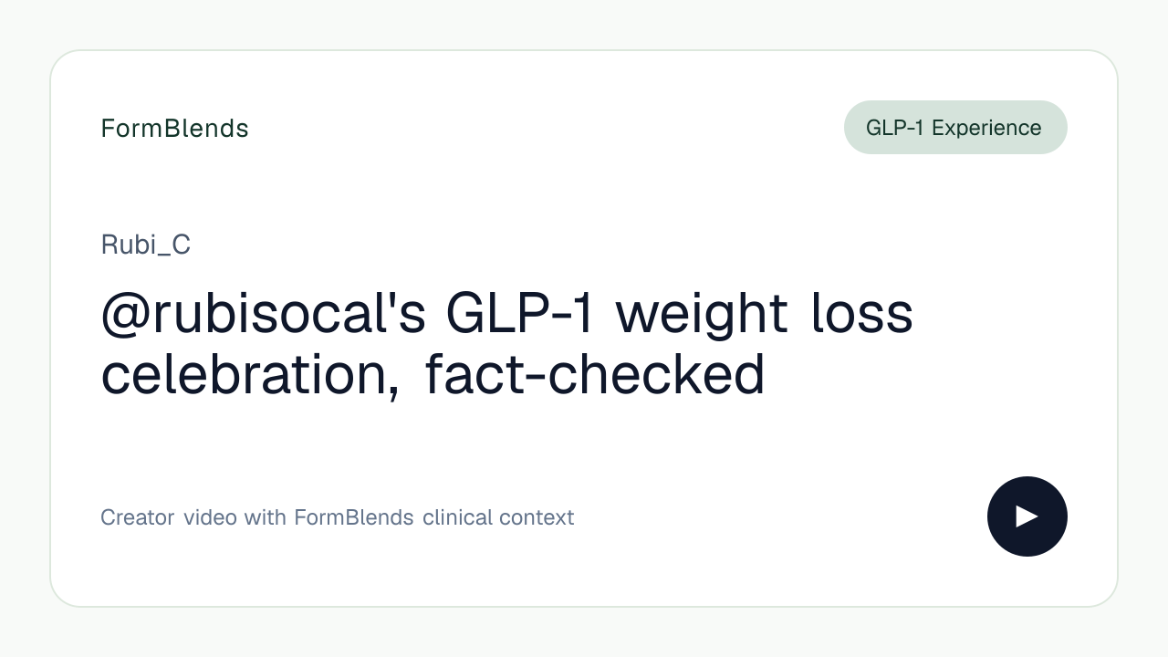 @rubisocal's GLP-1 weight loss celebration, fact-checked