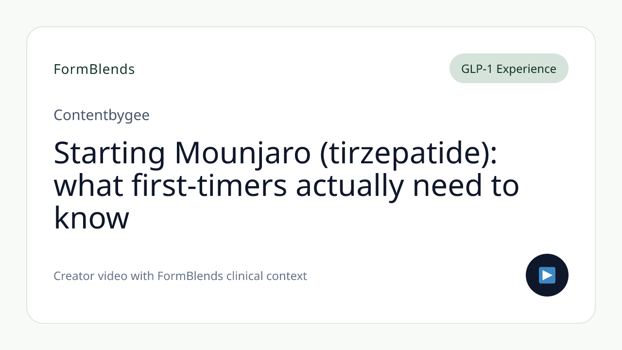 Starting Mounjaro (tirzepatide): what first-timers actually need to know
